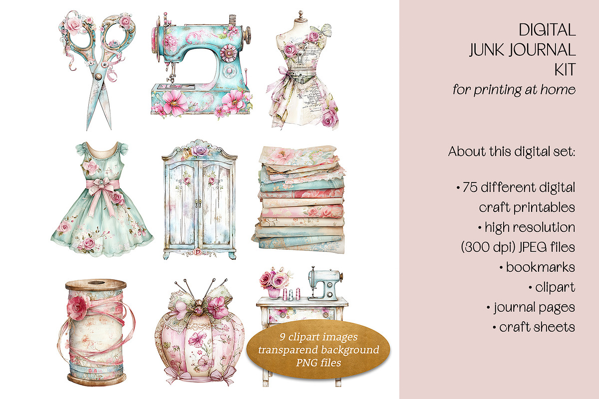 The Seamstress Big Junk Journal Kit, a Background Graphic by The Dutch Lady Designs (Photo 6 of 8)