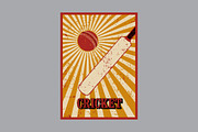 Cricket vintage vector poster set., a Sport Illustration by PoPaShop (Thumbnail 3 of 9)