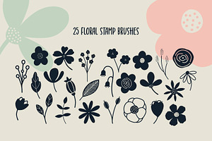 Hand Drawn Florals Procreate Stamps