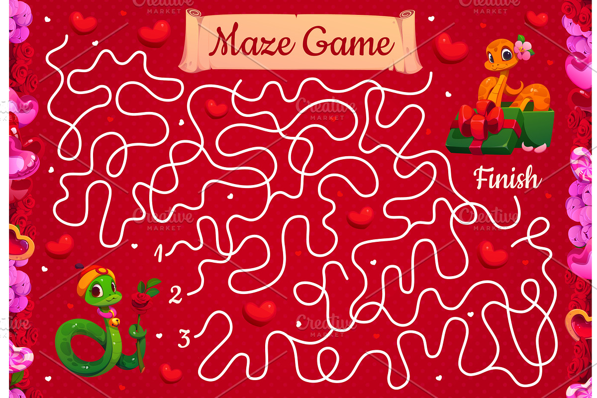 Labyrinth maze game, a Seasonal Illustration by Vector Tradition