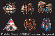 Boho Valentine Clipart Bundle, an Illustration by RobertsArt (Thumbnail 4 of 7)
