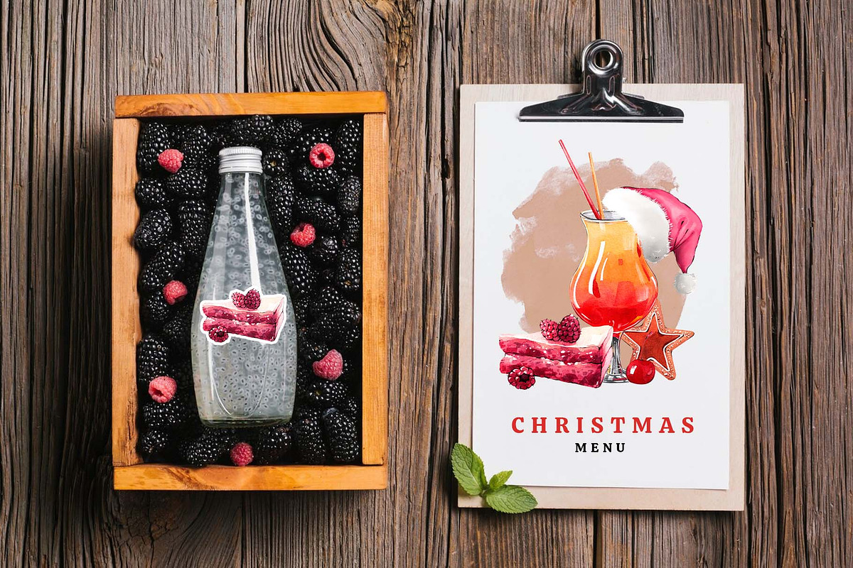 Watercolor Tropical Christmas set, a Seasonal Illustration by VerAna (Photo 16 of 19)