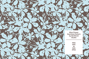 Blue Flower Seamless Pattern