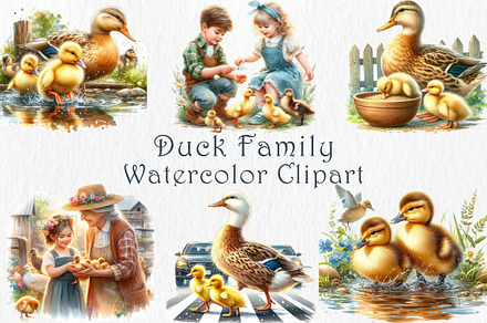 Duck Family Clipart – 20 PNG.