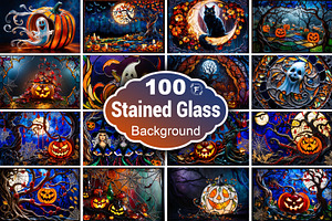 Halloween stained glass background, a Background Graphic by Forhadx5