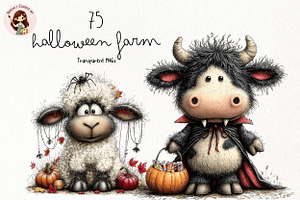 Whimsical Halloween Animals PNG, a Seasonal Illustration by Nicolle's Colorful Art