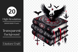 Gothic Fantasy Books Clipart