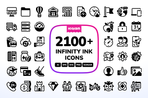 2100+ Infinity Ink icons, a Solid Icon by Icojam store