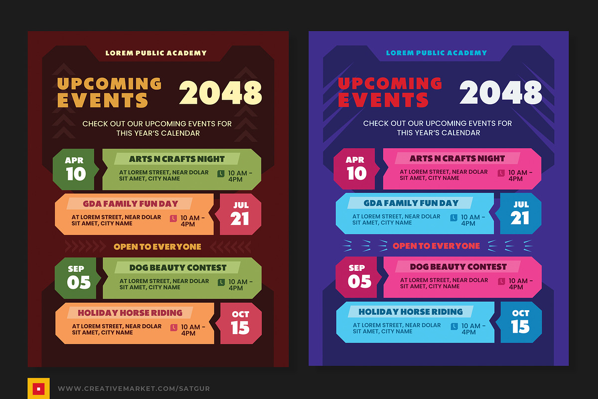 Upcoming Events Flyer Template PSD, a Flyer Template by Satgur Graphic ...