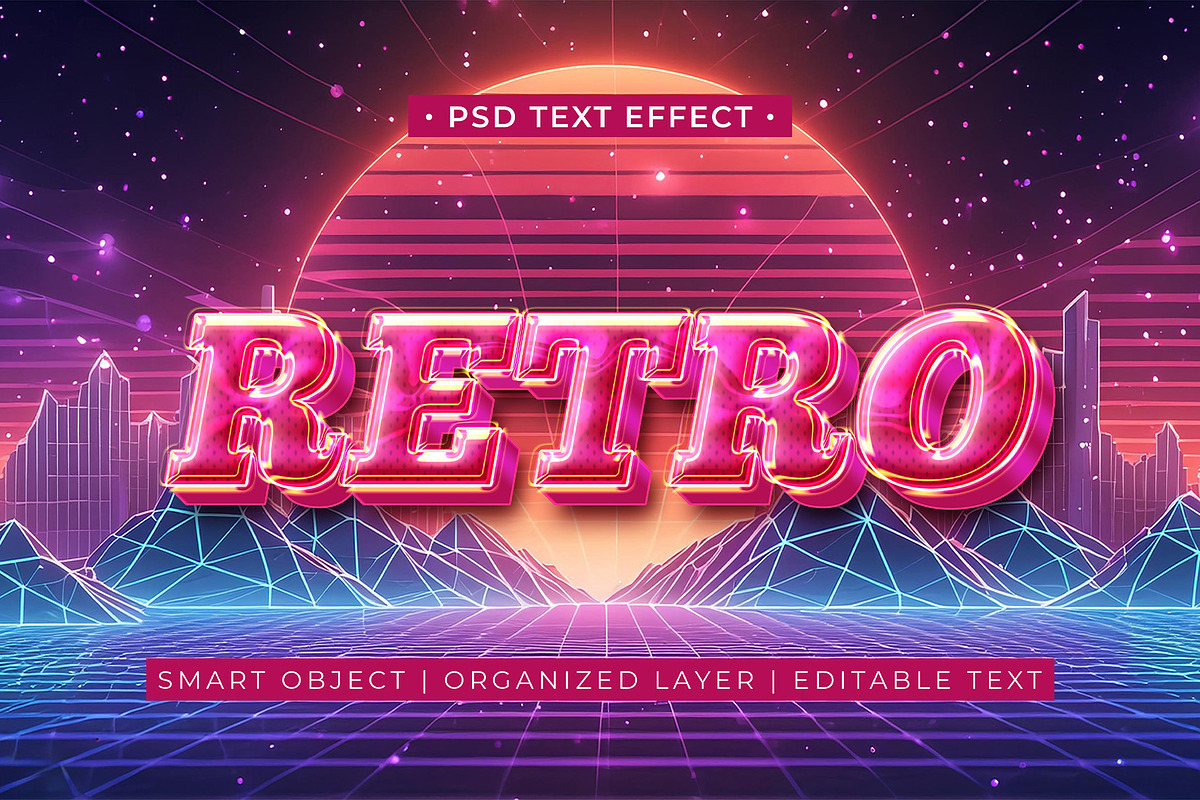 Retro Text Effect, a Brushes & More by Asofa Studio