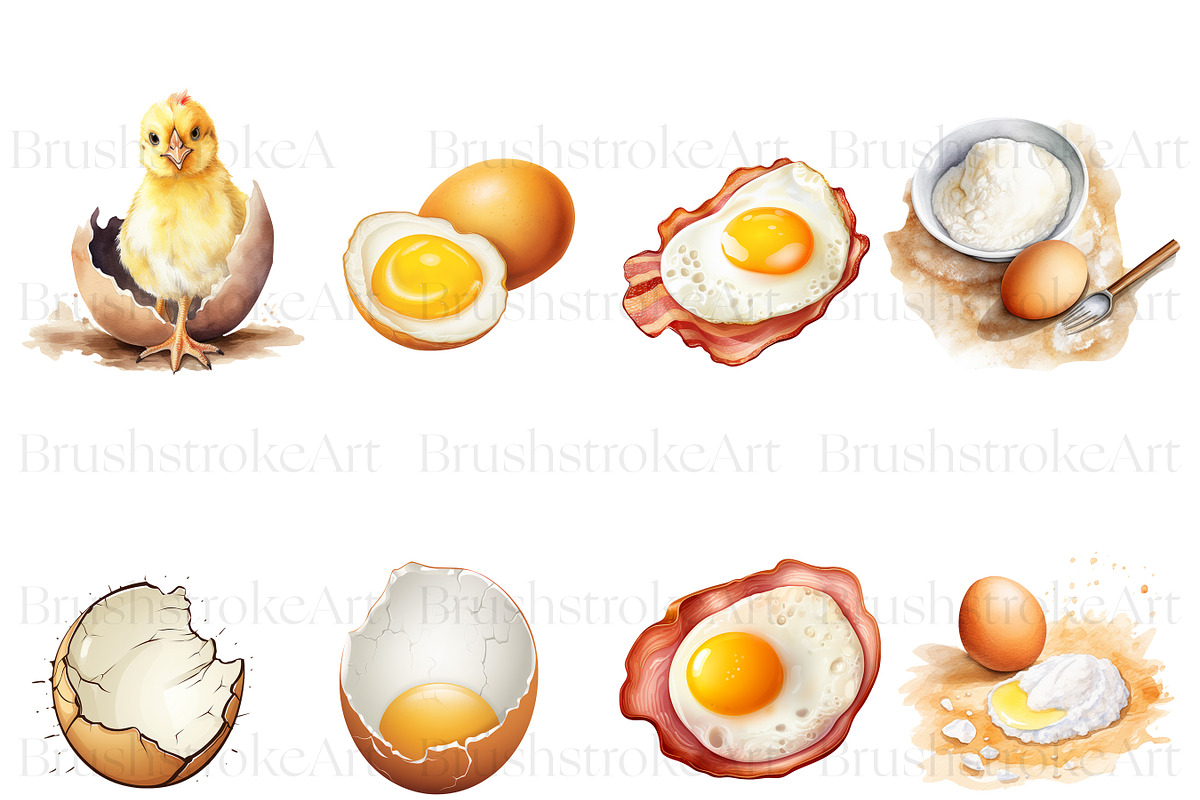 Egg Illustration Clipart, Omelet Egg, a Food Illustration by BrushstrokeArtGB (Photo 4 of 9)