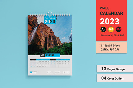 Wall Calendar 2023, a Templates & Theme by alimran24
