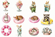 Cute Pool Party Watercolor Clipart, an Illustration by Designworld (Thumbnail 2 of 5)