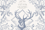 Baroque Vintage Vector Frames Crests, a Decorative Illustration by Veris Studio (Thumbnail 10 of 14)