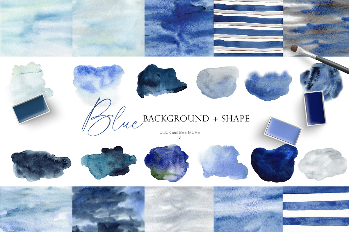 Watercolor Bundle - Blue Collection, an Illustration by Beigetime (Photo 8 of 8)