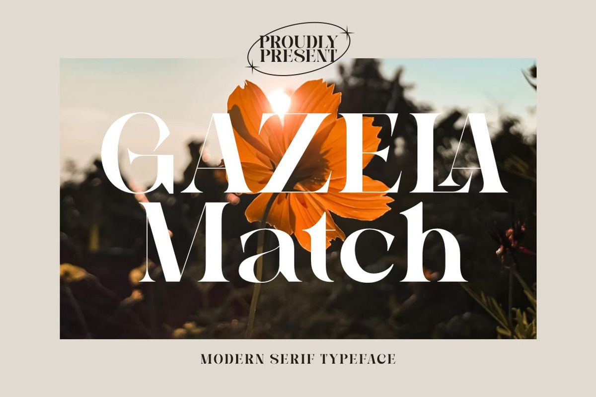 Gazela Match, a Serif Font by elevencreateam (Photo 1 of 8)