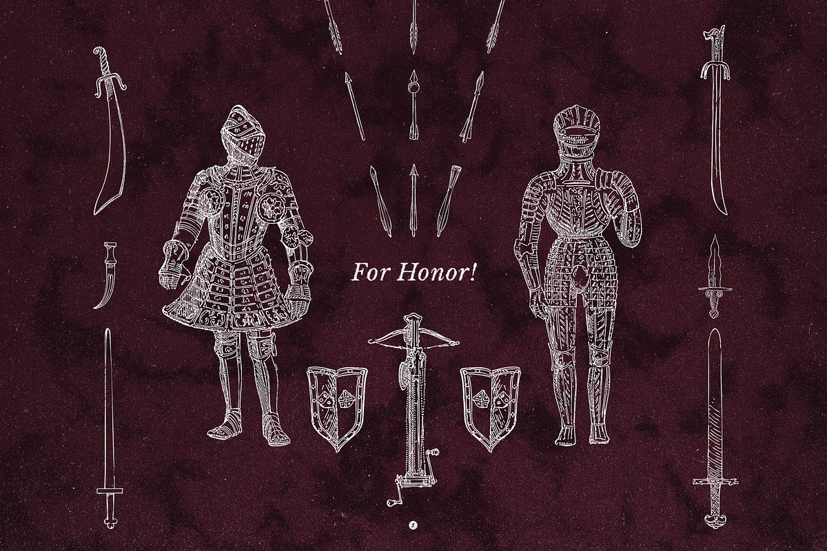 Medieval Weapons and Armour Vectors, an Object Graphic by Freezerondigital (Photo 6 of 12)