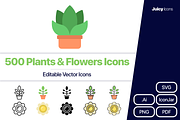 500 Plants & Flowers Vector Icons, an Outline Icon by Juicy Icons (Thumbnail 1 of 6)