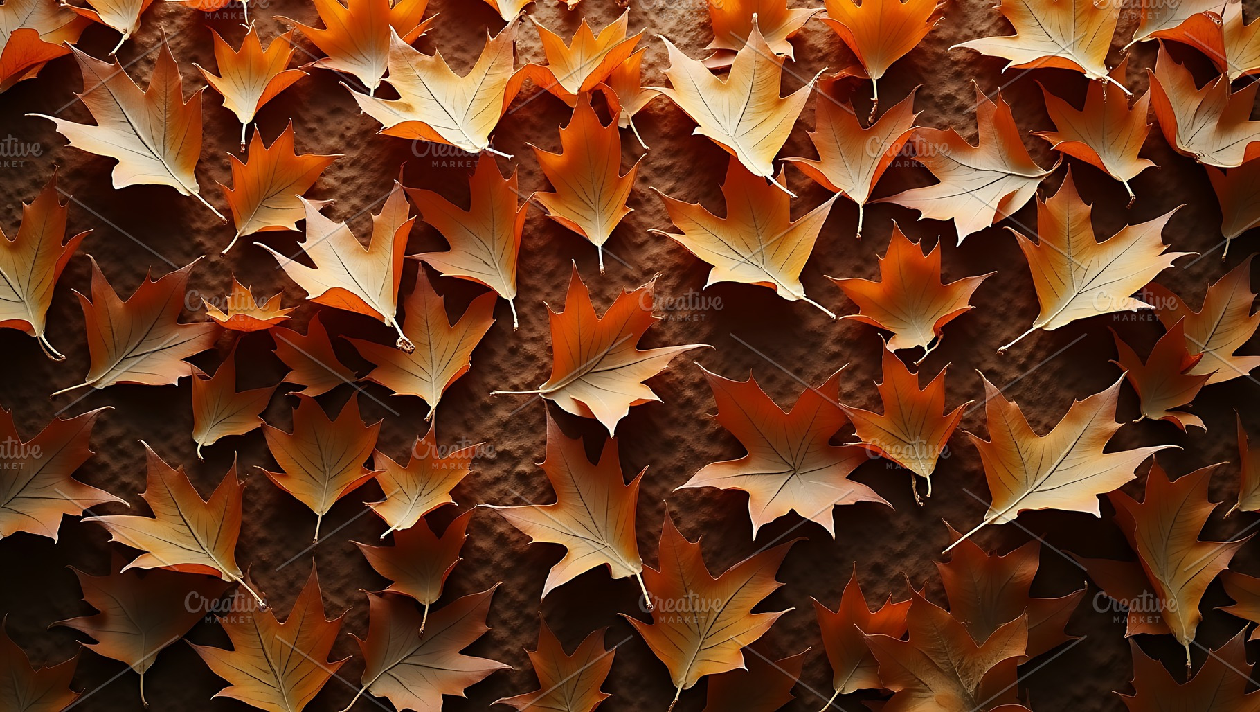 Autumn leaves covering a surface in, a Nature Photo by Artonix