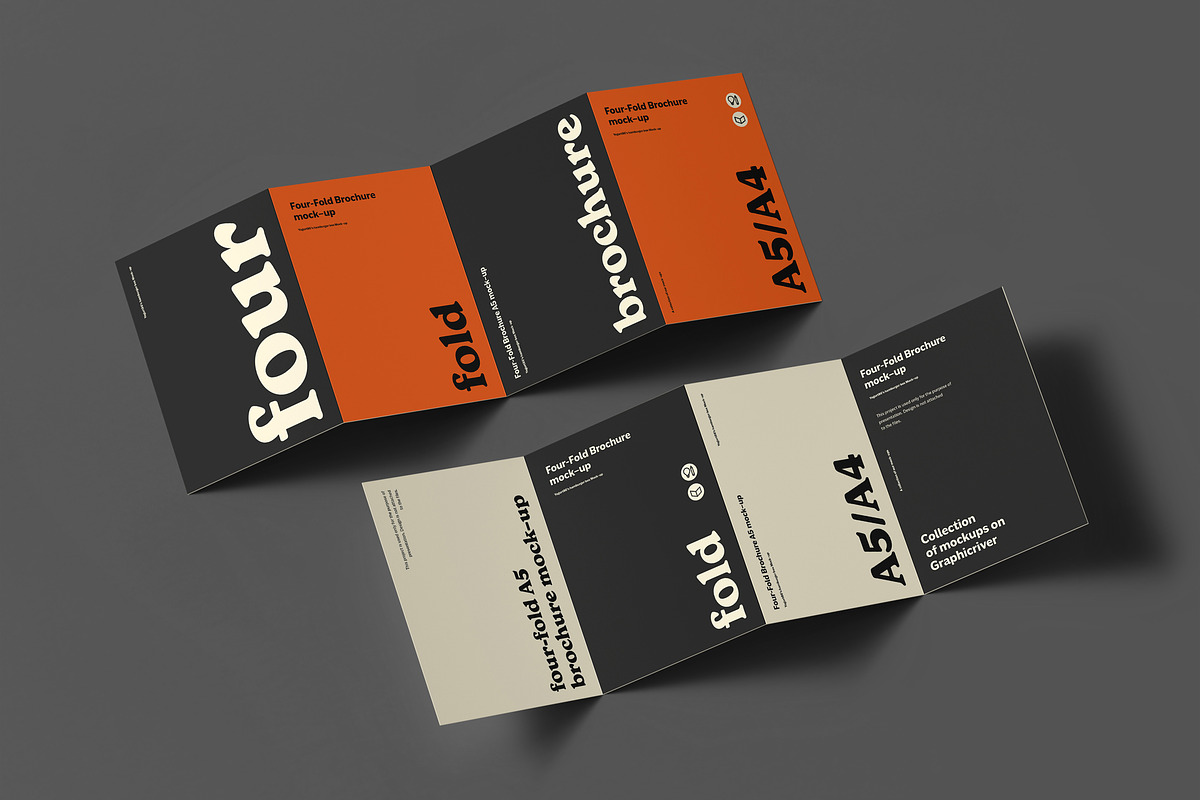 Four Fold A5 Brochure Mockup, an Advertising Mockup by Yogurt86 (Photo 10 of 16)