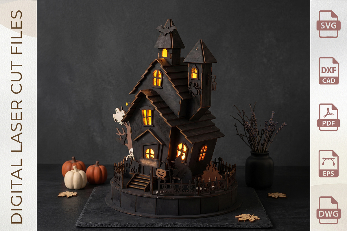 Halloween Haunted House Mansion, an Object Graphic by WoodoraCut (Photo 8 of 9)