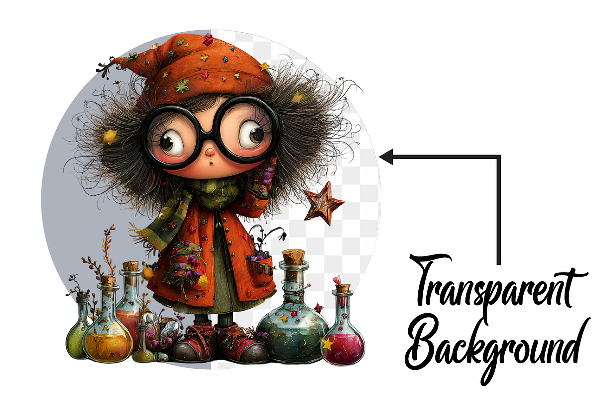 Quirky Halloween Witch Clipart, an Illustration by Pixels.Craft (Photo 2 of 6)