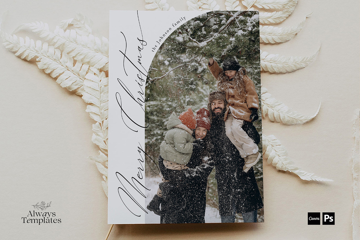 Christmas Card Template CC218, a Card Template by Always Templates (Photo 2 of 3)