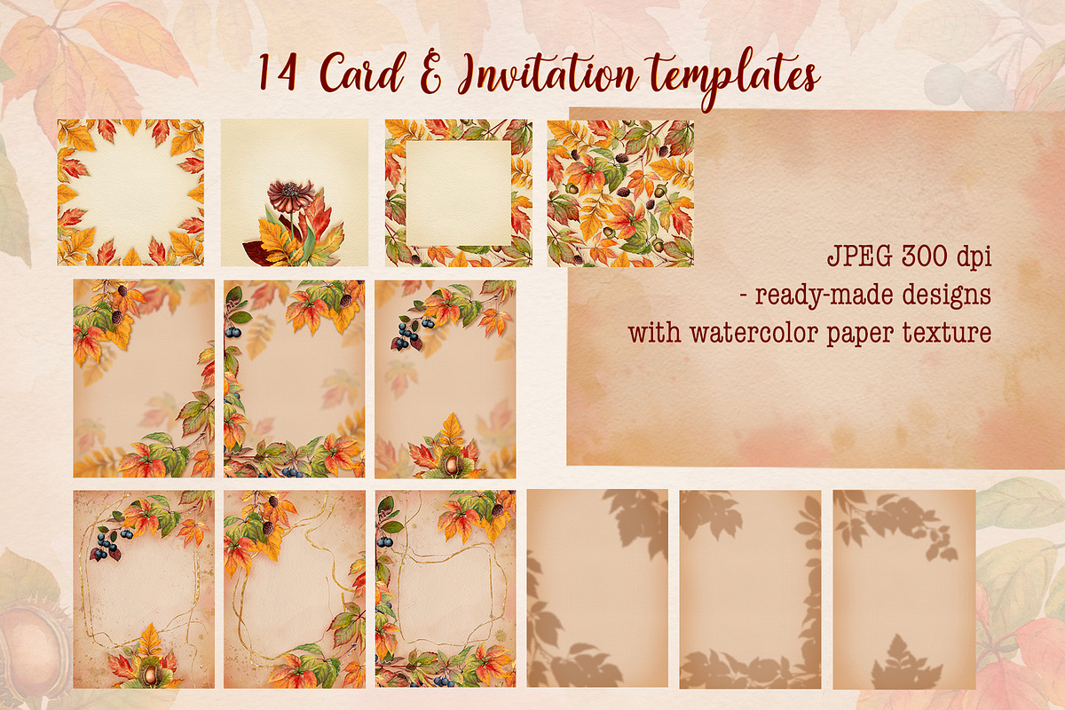 Fall Vibes watercolor floral clipart, an Illustration by Nadya Saen Art (Photo 14 of 15)