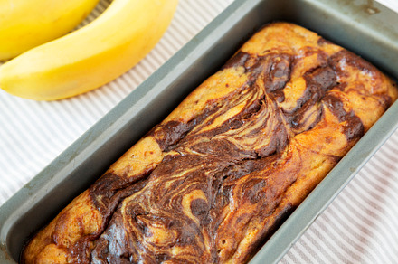 Homemade Chocolate Banana Bread, side view., a Food & Drink Photo by LiudmylaChuhunova