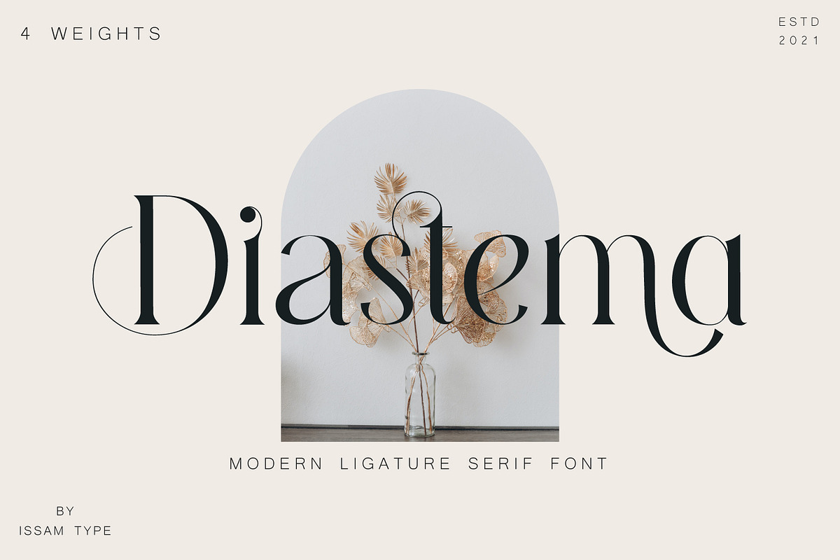 Diastema – Modern Ligature Typeface, a Serif Font by Issam Type (Photo 1 of 14)