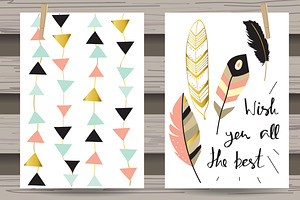 6 Cute Lovely Design Boho Cards1