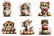 Whimsical Easter Cats Clipart Png, an Illustration by Craft Nest (Thumbnail 8 of 10)