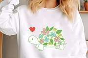 Adorable flower turtle with heart cu, an Illustration by CrexoraLab (Thumbnail 3 of 3)