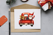 Christmas Gnome And Truck Clipart, an Illustration by RobertsArt (Thumbnail 6 of 7)