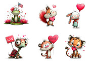 Valentine Animal Clipart Bundle, an Illustration by CreationArt (Thumbnail 4 of 7)