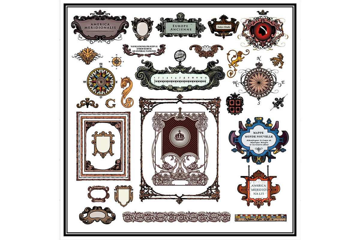 Antique Maps Vector Bundle, an Illustration by Vector Clash (Photo 9 of 9)