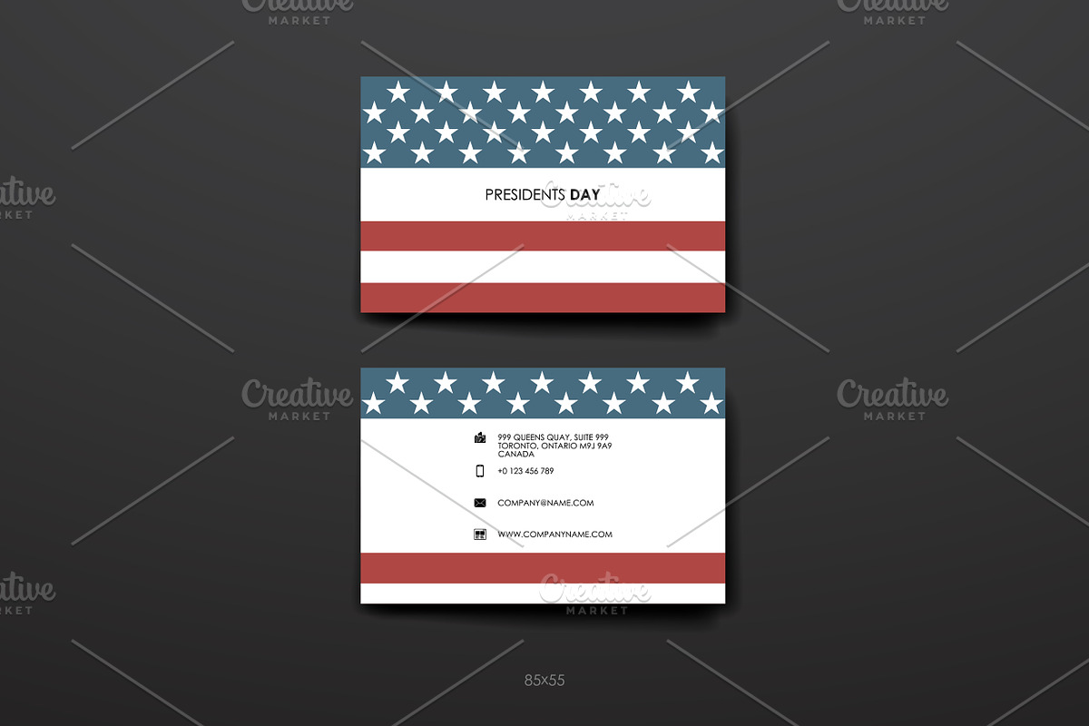 Presidents Day Business Cards, a Business Card Template by Palau