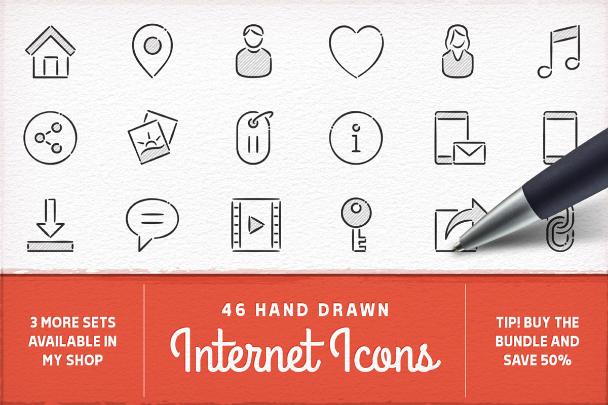 Hand Drawn Internet Icons, an Icon by Mera Pixels (Photo 1 of 2)
