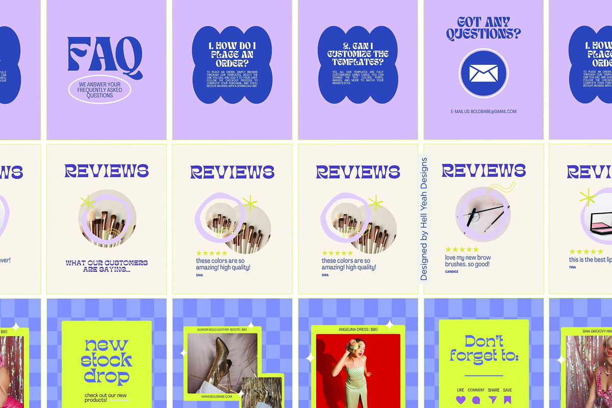 Funky Instagram Carousel Templates, a Social Media Template by Hell Yeah Designs (Photo 3 of 10)