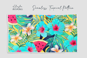 Summer Pattern. Tropical Flowers