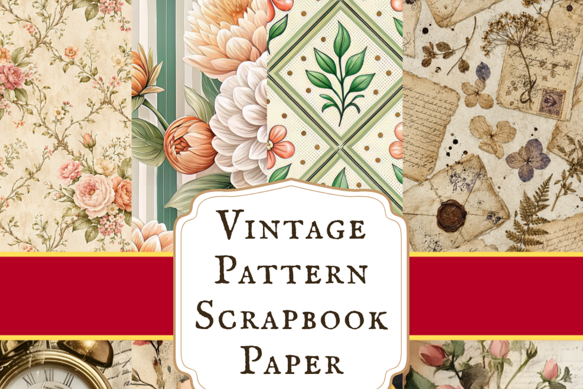 Vintage Pattern Scrapbook Paper PDF, a Decorative Illustration by Image for Sale (Photo 1 of 3)