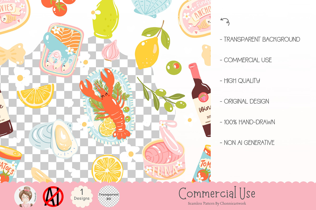 La Dolce Vita Seamless Pattern, a Pattern Graphic by Chonnieartwork (Photo 4 of 5)
