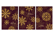 Christmas cards with snow flakes set, a Decorative Illustration by Good Studio (Thumbnail 3 of 14)