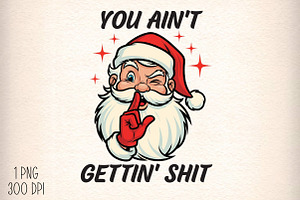 Funny Christmas Sarcastic Santa Png, an Illustration by Daily.Designs