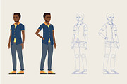 A cartoon character of a black male., a Person Illustration by AlexanderJiharev (Thumbnail 5 of 5)