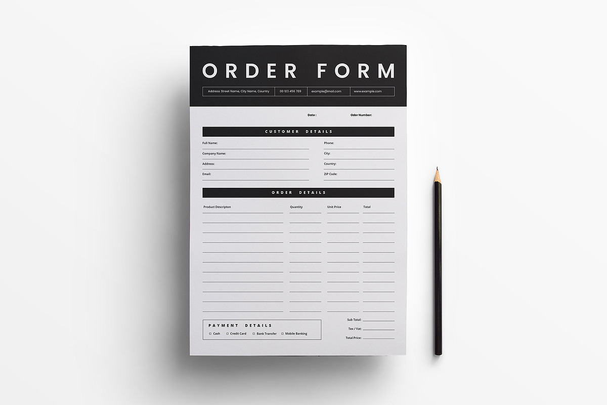 Minimal Order Form Template, a Flyer Template by afsar.hossain (Photo 2 of 2)