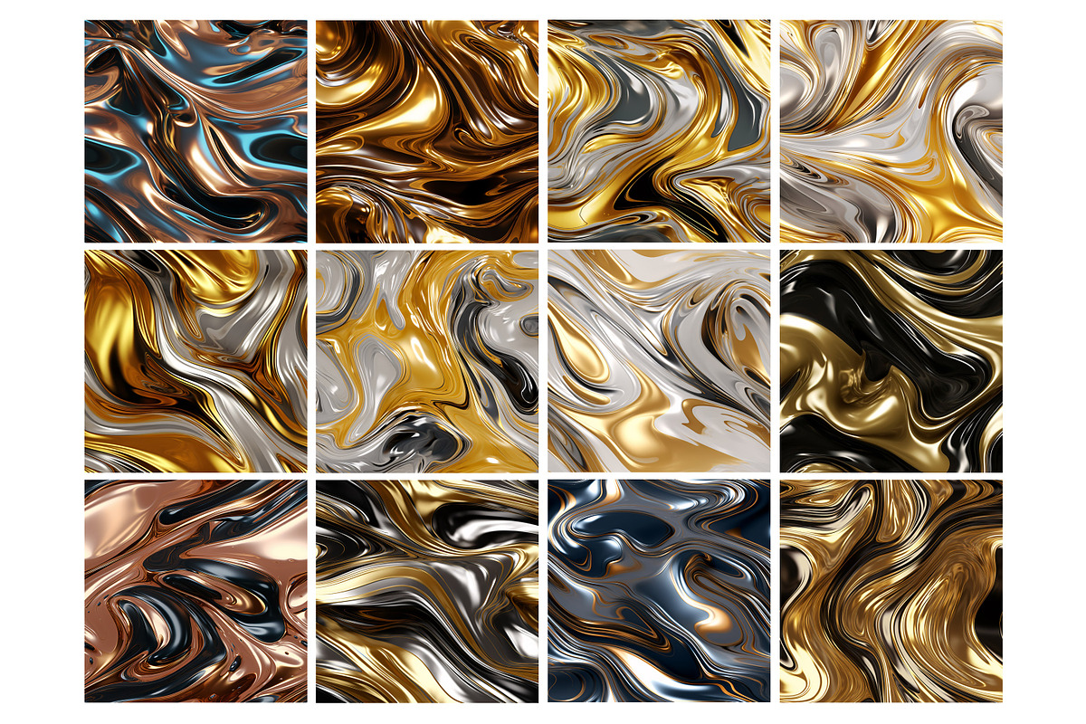 Gold Liquid Seamless Pattern, a Pattern Graphic by Forhadx5 (Photo 5 of 6)