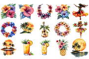 HAWAII Clipart Bundle, an Illustration by Designking (Thumbnail 2 of 5)