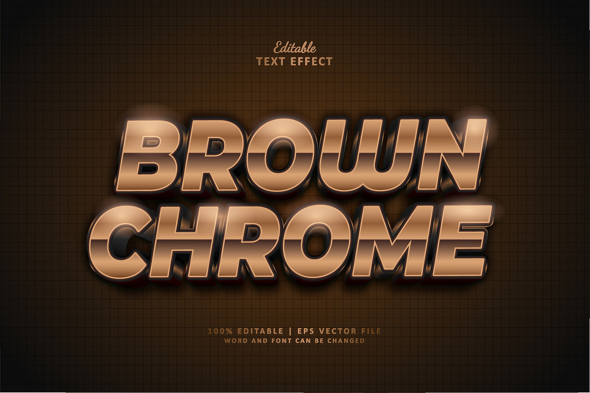 Text Effect Brown Chrome, a Layer Style Add-On by Navy Graphic (Photo 1 of 2)