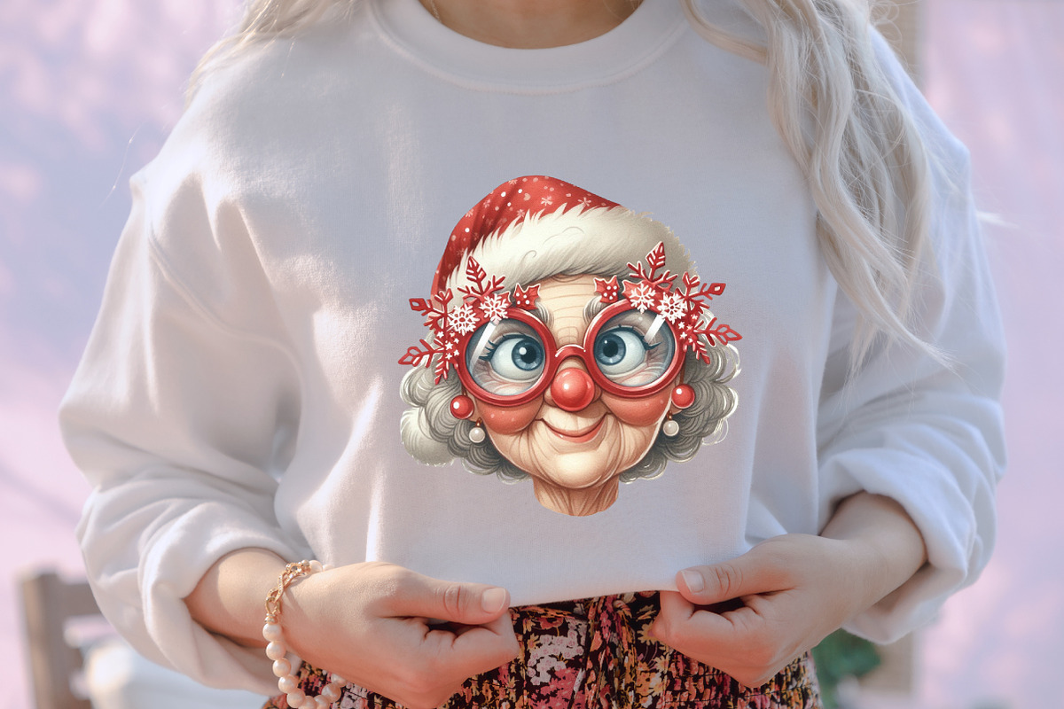 Funny Old Lady Christmas Sublimation, an Illustration by designcity5 (Photo 5 of 5)